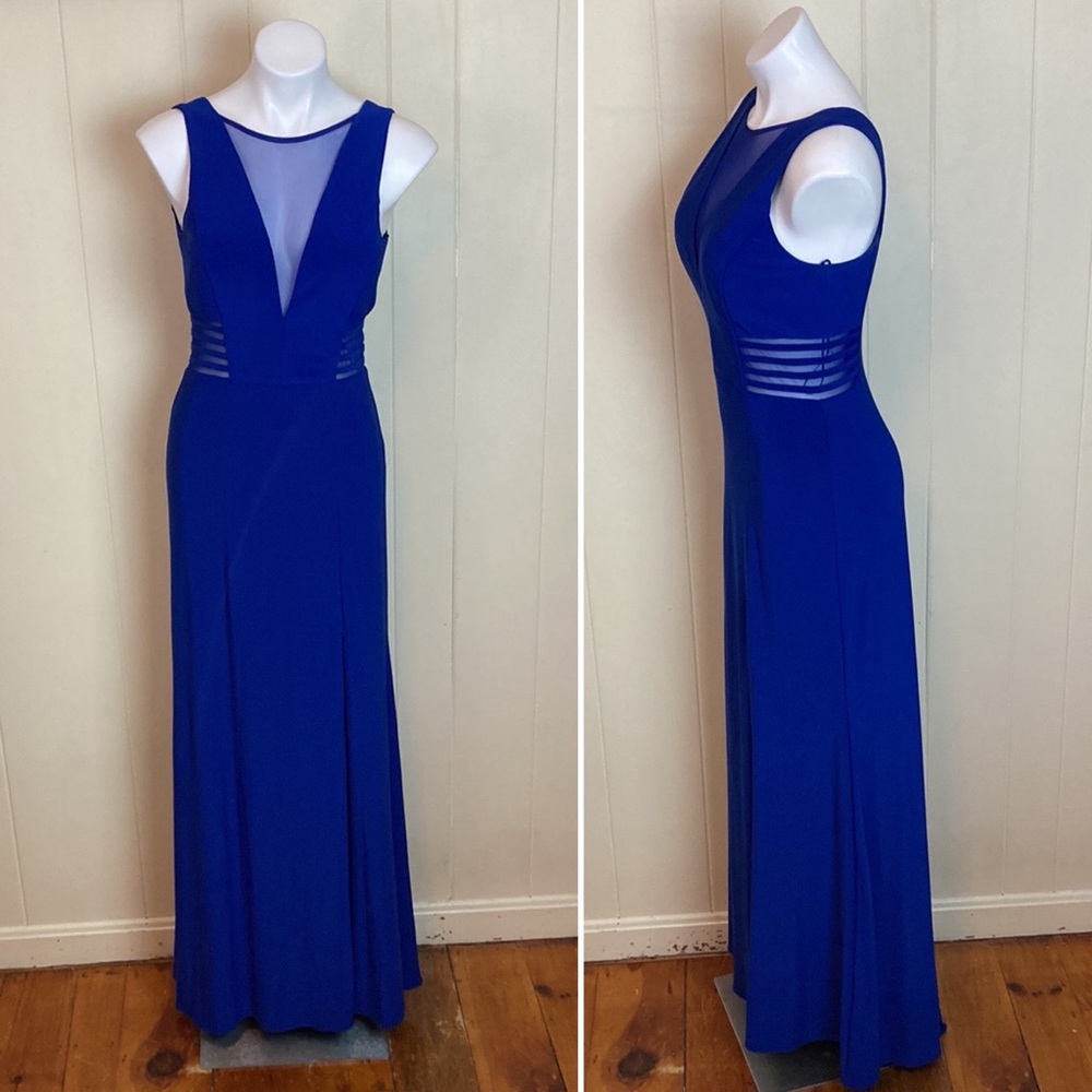 Vtg 90s Y2K Mesh Knit Long Flowy Formal Gown Small Evening Prom Party Pageant